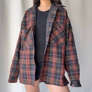 MLVINCE Plaid Woven Flannel Jacket